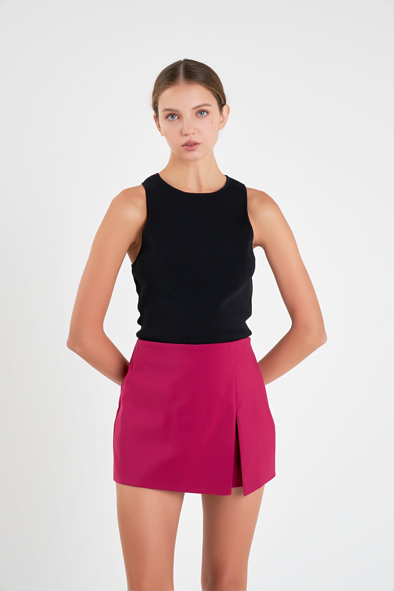 Slit Detail High-Waisted Skort