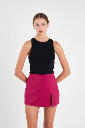 Slit Detail High-Waisted Skort