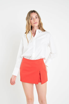 Slit Detail High-Waisted Skort