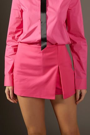 ENGLISH FACTORY - Slit Detail High-Waisted Skort - SKORTS available at Objectrare