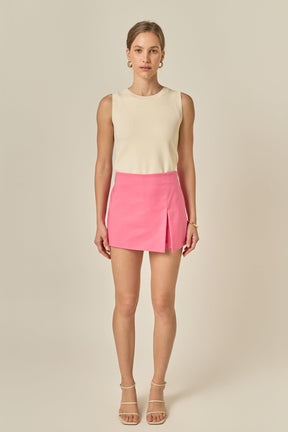 Slit Detail High-Waisted Skort