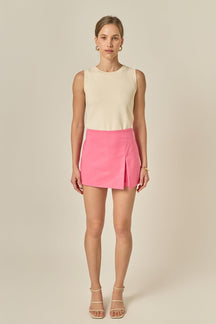 ENGLISH FACTORY - Slit Detail High-Waisted Skort - SKORTS available at Objectrare