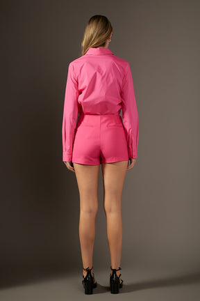 ENGLISH FACTORY - Slit Detail High-Waisted Skort - SKORTS available at Objectrare