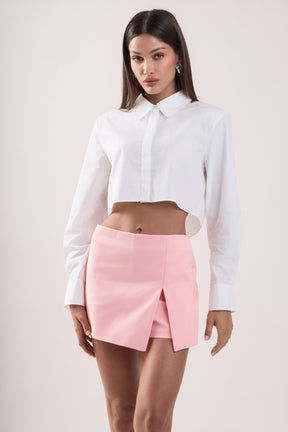 ENGLISH FACTORY - Slit Detail High-Waisted Skort - SKORTS available at Objectrare