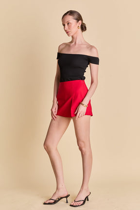 Slit Detail High-Waisted Skort