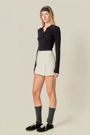 Slit Detail High-Waisted Skort