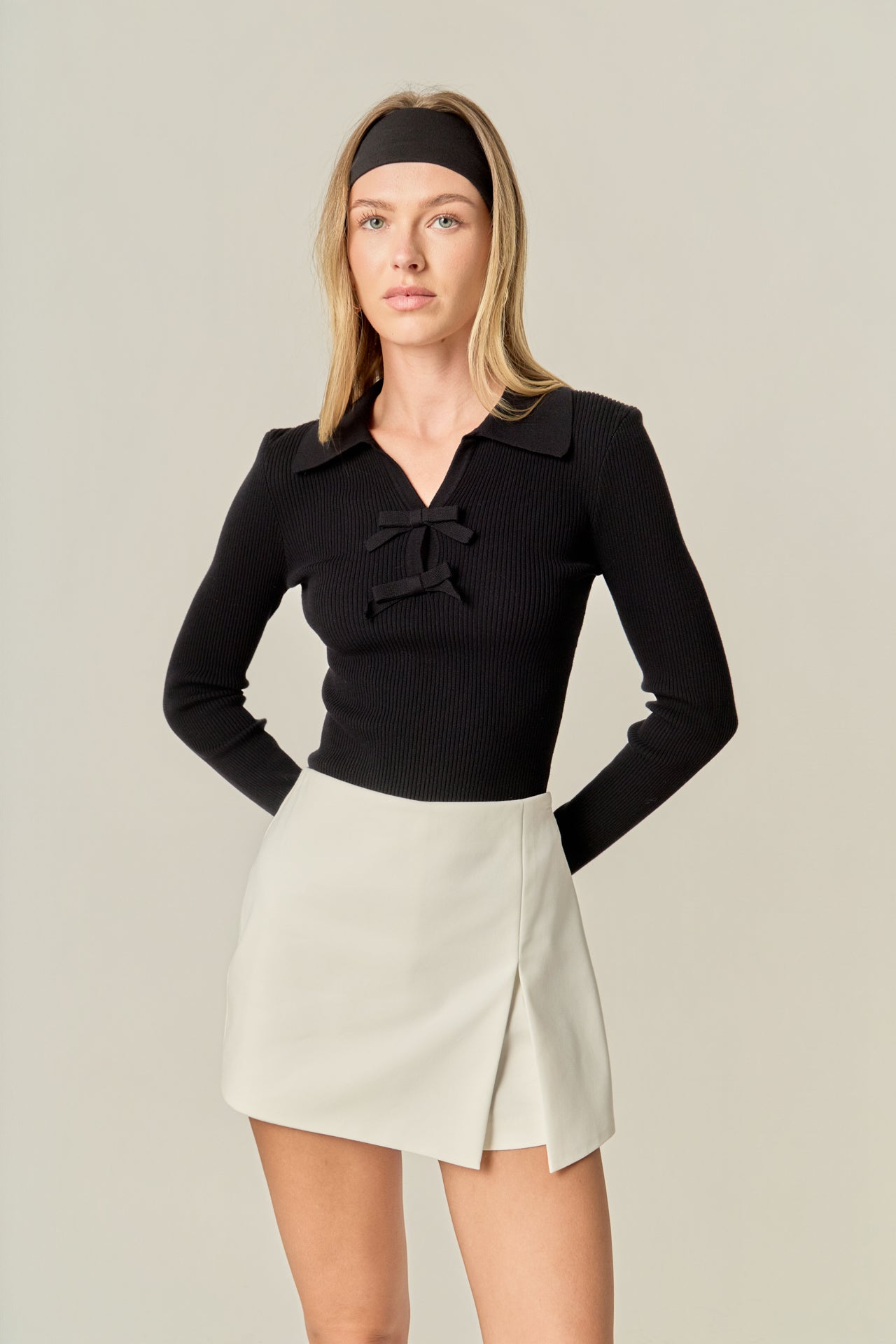 ENGLISH FACTORY - Slit Detail High-Waisted Skort - SKORTS available at Objectrare