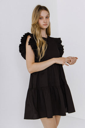 ENGLISH FACTORY - Ruffled Babydoll Mini Dress - DRESSES available at Objectrare