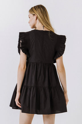 ENGLISH FACTORY - Ruffled Babydoll Mini Dress - DRESSES available at Objectrare