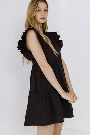 ENGLISH FACTORY - Ruffled Babydoll Mini Dress - DRESSES available at Objectrare