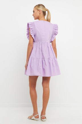 ENGLISH FACTORY - Ruffled Babydoll Mini Dress - DRESSES available at Objectrare