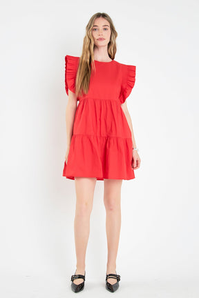ENGLISH FACTORY - Ruffled Babydoll Mini Dress - DRESSES available at Objectrare