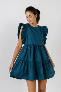 ENGLISH FACTORY - Ruffled Babydoll Mini Dress - DRESSES available at Objectrare