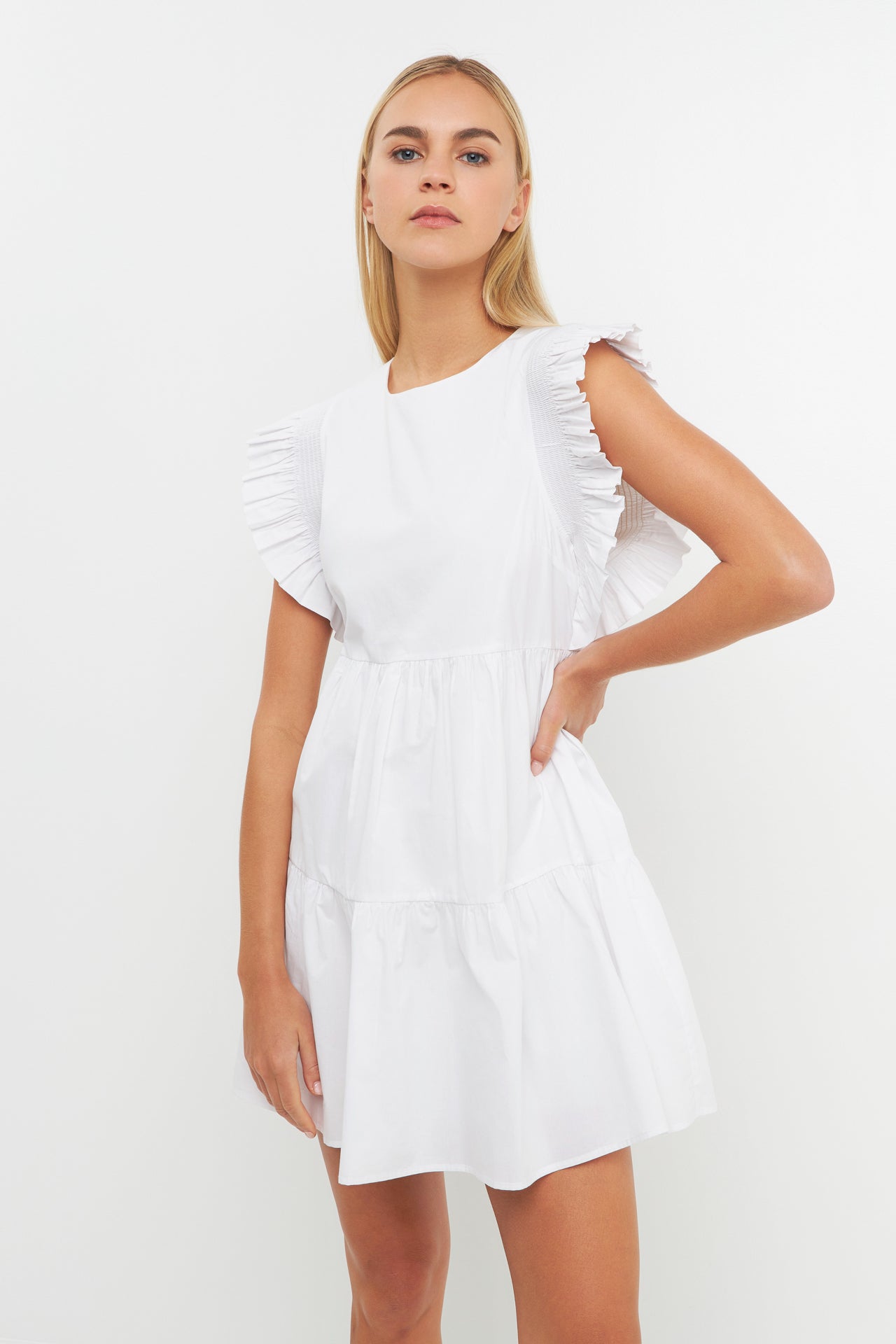 ENGLISH FACTORY - English Factory - Ruffled Babydoll Mini Dress - DRESSES available at Objectrare