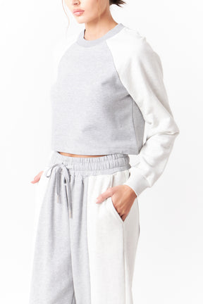 GREY LAB - Color-block Loungewear Top - HOODIES & SWEATSHIRTS available at Objectrare