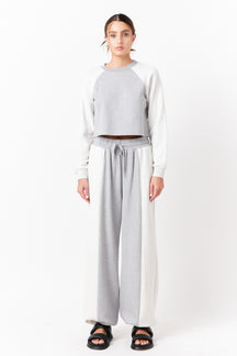 GREY LAB - Color-block Loungewear Top - HOODIES & SWEATSHIRTS available at Objectrare