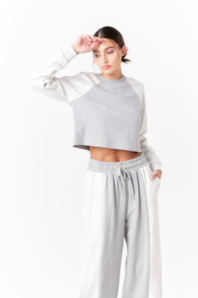 GREY LAB - Color-block Loungewear Top - HOODIES & SWEATSHIRTS available at Objectrare