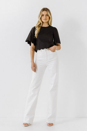 ENGLISH FACTORY - Scallop Edge Top - TOPS available at Objectrare