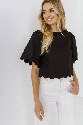ENGLISH FACTORY - Scallop Edge Top - TOPS available at Objectrare