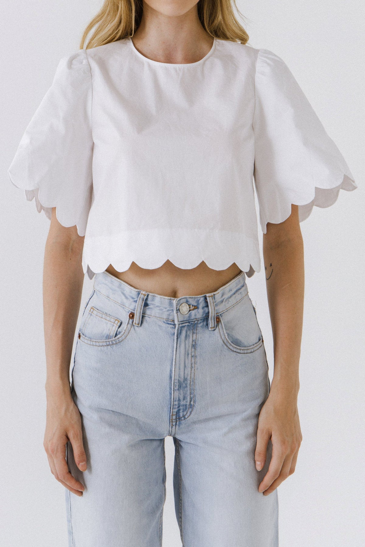 ENGLISH FACTORY - Scallop Edge Top - TOPS available at Objectrare