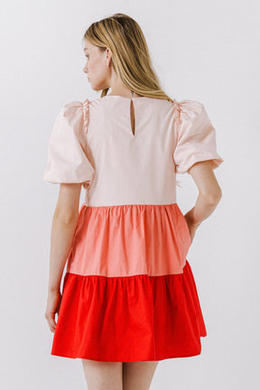 ENGLISH FACTORY - Colorblock Babydoll Dress - DRESSES available at Objectrare