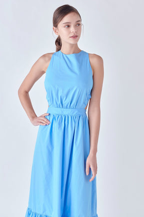 Elastic Detail Sleeveless Dress