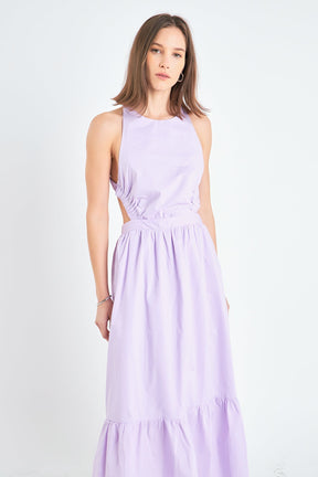 Elastic Detail Sleeveless Dress