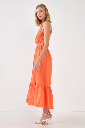 Elastic Detail Sleeveless Dress