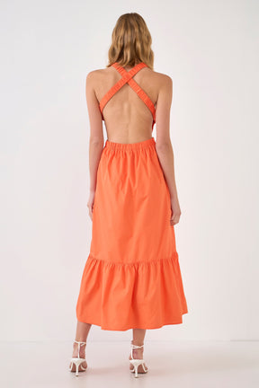 Elastic Detail Sleeveless Dress