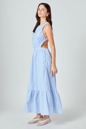 Elastic Detail Sleeveless Dress