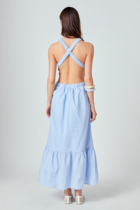 Elastic Detail Sleeveless Dress