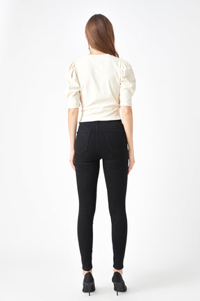 ENDLESS ROSE - Twist Detail Cropped Knit Top - TOPS available at Objectrare