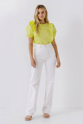 ENGLISH FACTORY - Women Woven Ruffled Bodice Blouse - TOPS available at Objectrare