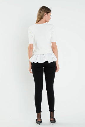 ENGLISH FACTORY - Mix Media Sweater - SWEATERS & KNITS available at Objectrare