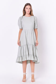 ENGLISH FACTORY - Ruffle Detail Midi Dress - DRESSES available at Objectrare
