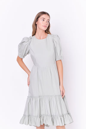 ENGLISH FACTORY - Ruffle Detail Midi Dress - DRESSES available at Objectrare