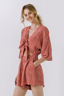 LA'VEN - Floral Tied Romper - ROMPERS available at Objectrare