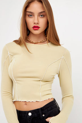 GREY LAB - Piping Detail Top - TOPS available at Objectrare