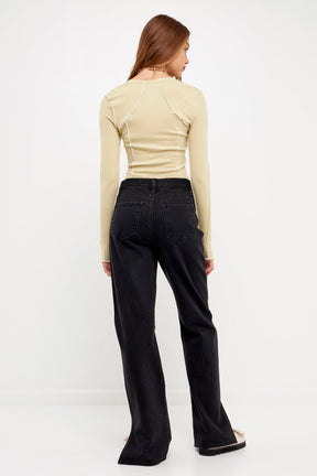 GREY LAB - Piping Detail Top - TOPS available at Objectrare