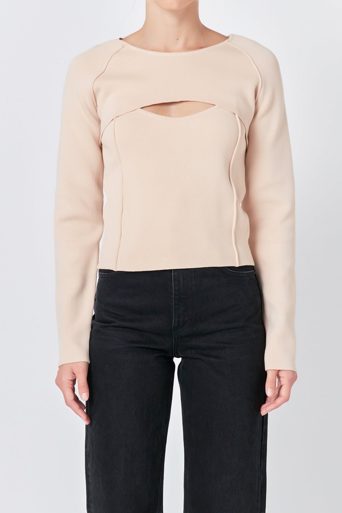 ENDLESS ROSE - Cropped 2 Piece set Sweater - SWEATERS & KNITS available at Objectrare