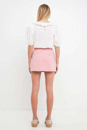 ENGLISH FACTORY - U-neckline Puff Sleeve Top - TOPS available at Objectrare