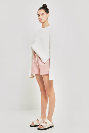 GREY LAB - Linen Shorts with Contrast Strap - SHORTS available at Objectrare