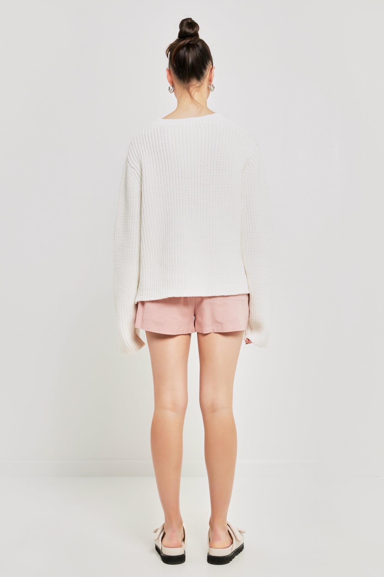 GREY LAB - Linen Shorts with Contrast Strap - SHORTS available at Objectrare
