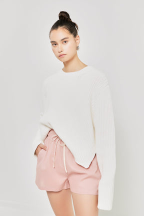 GREY LAB - Linen Shorts with Contrast Strap - SHORTS available at Objectrare