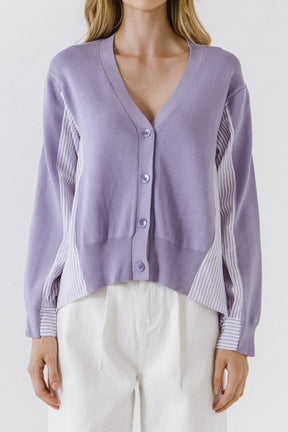 ENGLISH FACTORY - Mixed Media Cardigan - SWEATERS & KNITS available at Objectrare