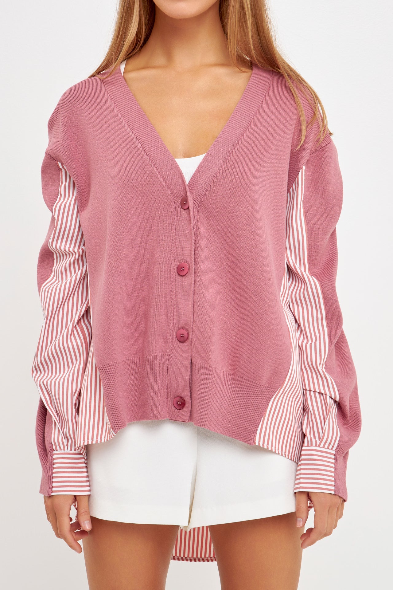 ENGLISH FACTORY - Mixed Media Cardigan - SWEATERS & KNITS available at Objectrare