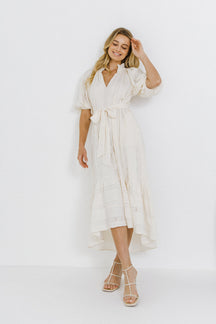 High and Low Lace Midi Dress