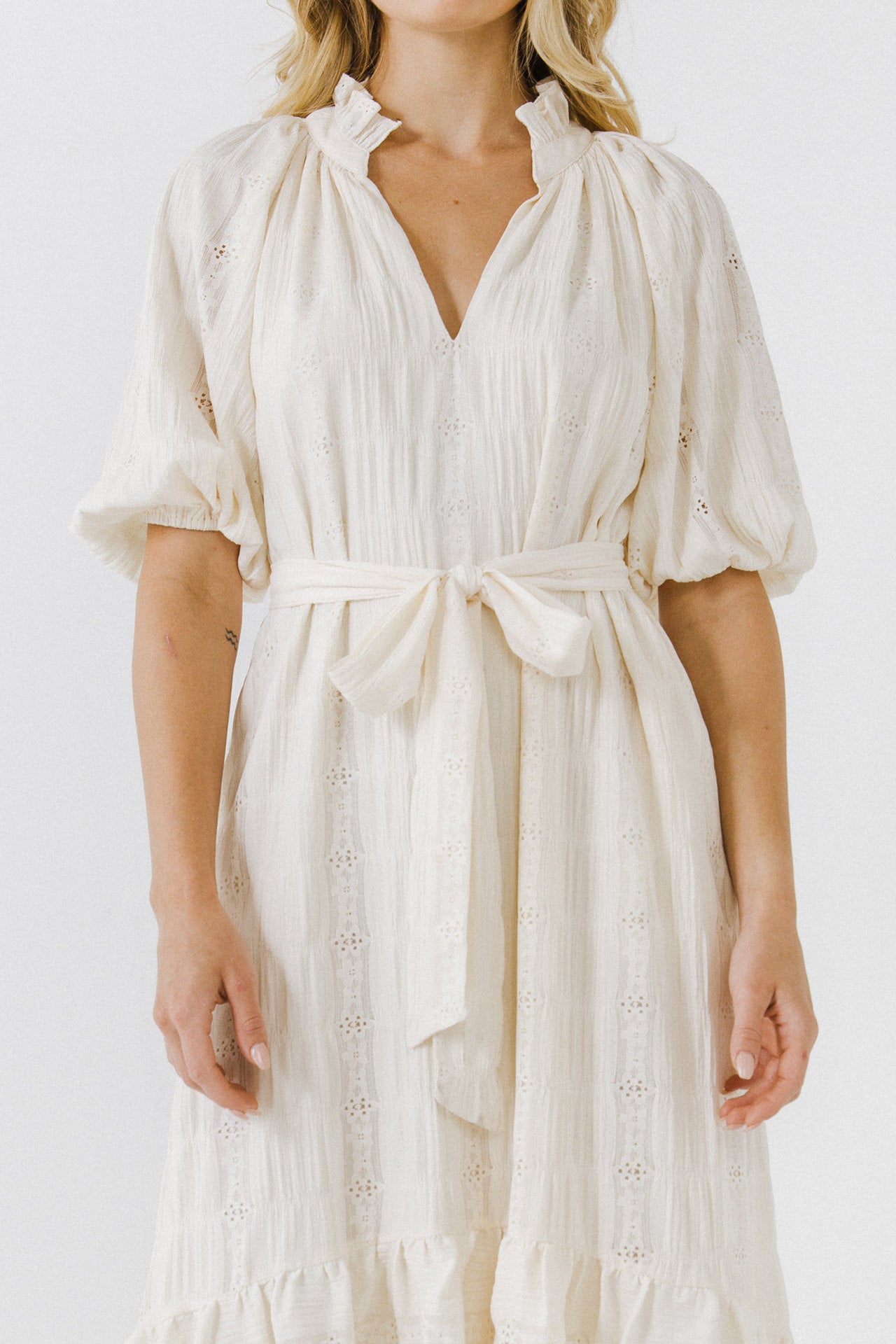 High and Low Lace Midi Dress