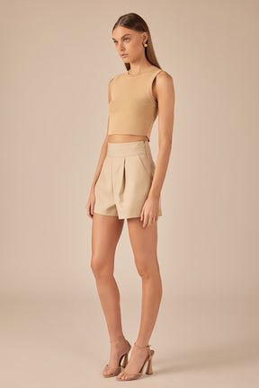 GREY LAB - Waist Band Detail Shorts - SHORTS available at Objectrare