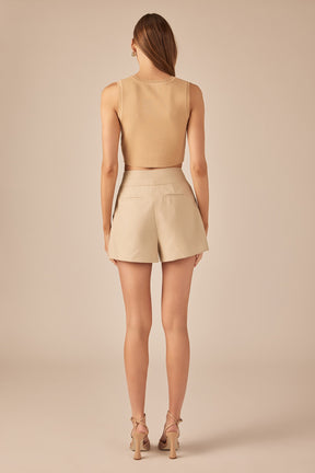 GREY LAB - Waist Band Detail Shorts - SHORTS available at Objectrare